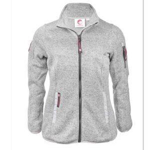 Canada Weather Gear Women's Fleece Climb Jacket Heather Oatmeal Grey Sweater NEW
